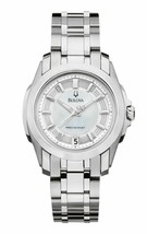 Bulova Precisionist 96M108 Women&#39;s Round Mother of Pearl Analog Date Wacth - £133.09 GBP