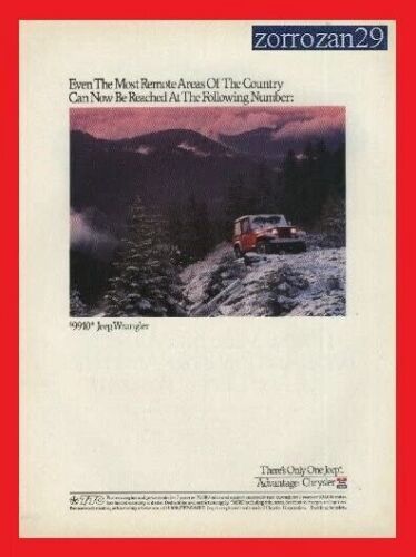 1991 JEEP WRANGLER *Sogar die abgelegensten Gebiete des Landes..*... - $6.33