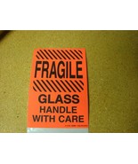 Fragile glass tag stocker stick on 4&quot; x 6&quot; 20 pcs - $111.00 MXN