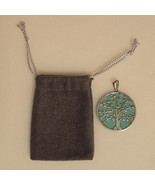 VTG Sterling Silver Turquoise Inlay Double Sided Tree of Life Pendant 1.... - $116.67 CAD