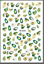 Nail Art 3D Decal Stickers cute funny avocado XF3230 - £2.50 GBP