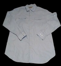 Tommy Bahama Men&#39;s Shirt Size L Linen Blend Button Long Sleeve Blue - £14.01 GBP