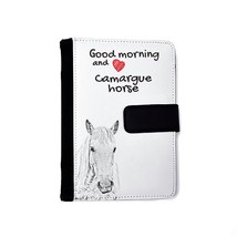 Camargue horse- Notebook with the calendar of eco-leather with a horse - $38.99