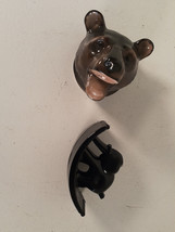 Vintage Figurines, Grizzly Bear and Elephant, Ceramic and Glass - $20.30