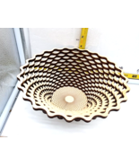 Artisan Made Laser Cut Wood Layered 11&quot; Fruit Centerpiece Bowl Natural R... - $18.00