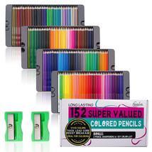 152 Colored Pencils With Pencil Sharpener Premium Soft Core Colors Set - £59.16 GBP