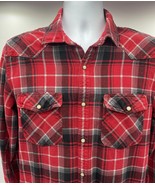 Pearl Snap heavyweight red and black flannel S. Men/ unisex - £11.82 GBP