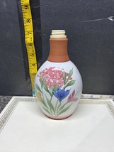 Vintage Emerson Creek Pottery Spring Flowers Redware Bottle / Vase Missing Top. - £5.57 GBP