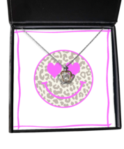 Inspirational Necklace Leopard Happy Face Crown-MC-NL  - £52.16 GBP