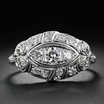1Ct Round Cut Moissanite Art Deco 925 Sterling Silver Anniversary Ring For Her - £90.08 GBP