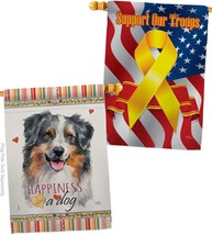 Australian Shepherd Happiness House Flag Pack Dog Puppy Spoiled Paw Cani... - $41.99