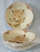 Hermann Ohme Old Ivory Yellow Roses Fruit Bowl Set of 5 - $42.56