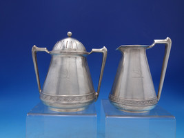 Wave No. 410 by Gorham Coin Silver Sugar &amp; Creamer Early c1850 (#7072) - £812.72 GBP