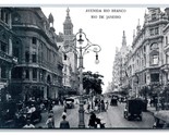 Avenida Rio Branco Calle Vista Rio de Janeiro Brasil Unp DB Tarjeta Post... - £6.38 GBP