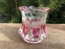 Victorian Toothpick Holder Cranberry Flash Portland Pattern U.S. Glass 1... - £28.27 GBP