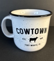 Fort Worth Texas Cowtown Western Cattle Cowboy&#39;s 12 Oz Ceramic Mug White Blk - £7.41 GBP