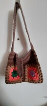 Brown Shade Granny Square Purse, 14 inches wide, 11 inches deep, 14 inch... - $25.00