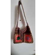 Brown Shade Granny Square Purse, 14 inches wide, 11 inches deep, 14 inch... - $34.30 CAD
