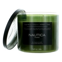 Nautica 14.5 oz Soy Wax Blend 3 Wick Candle - Wild Honey Tobacco Honey &amp; Oak  - £16.17 GBP