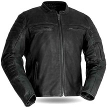 First Mfg Men&#39;s Commuter Biker Leather Jacket - £218.94 GBP