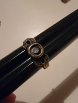 Vintage Ring 925 Silver Black Gemstone Size 7.75 - £22.20 GBP