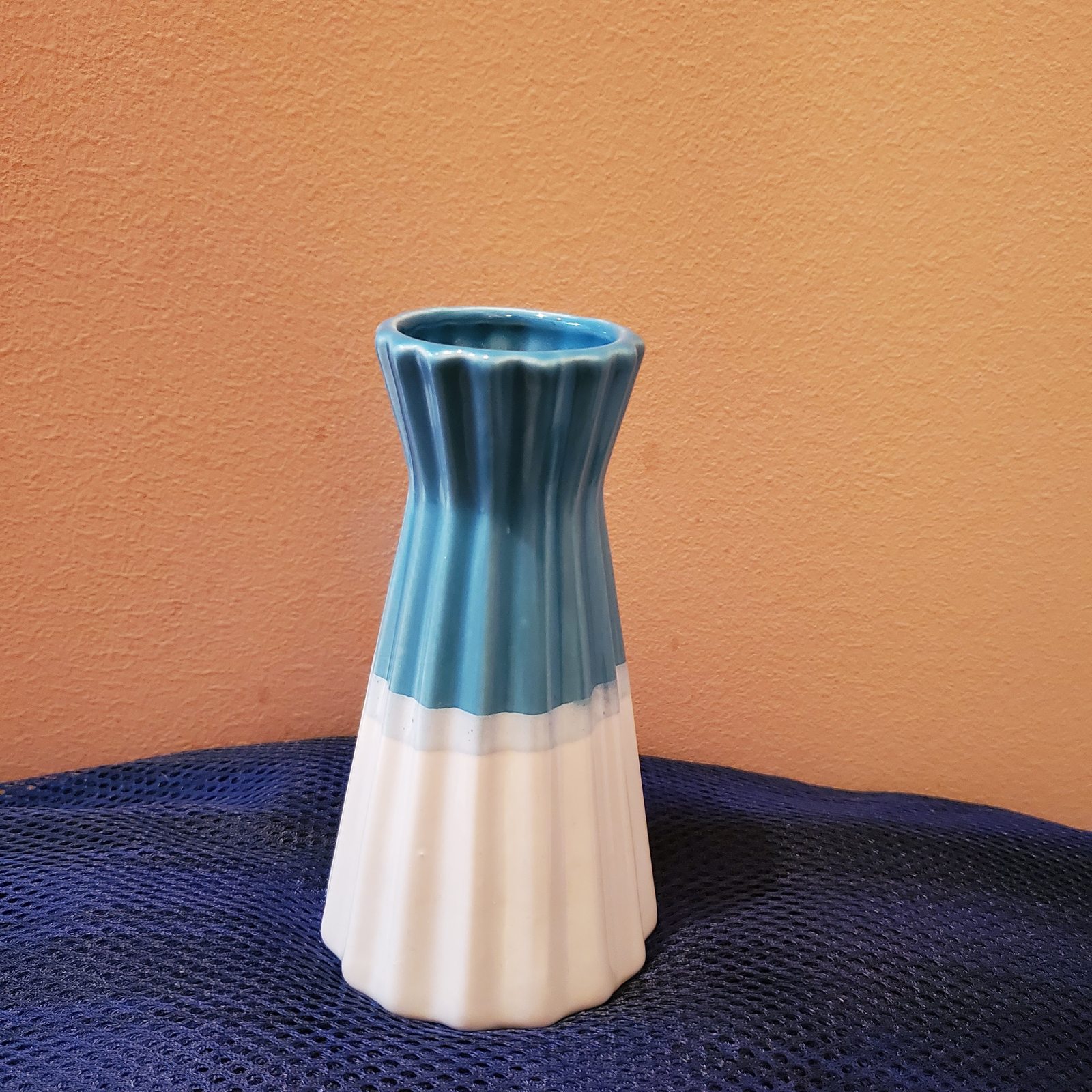 Ceramic Vase, Mothers Day Gift, Blue White Bud Vase - $12.99