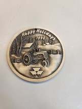 1990 Spec Cast Massey Ferguson Tractor Co Pewter Christmas Ornament Medalion - £17.67 GBP