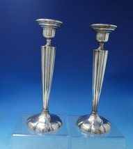 D R Sterling Co Sterling Silver Candlestick Pair Bright-Cut 10&quot; #686 (#5813) - £308.58 GBP