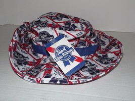 Pabst Blue Ribbon PBR Bucket Hat Red White Blue One Size Fits Most New (A1) - £27.69 GBP