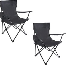 Black Folding Portable Camping Chair, 2-Pack, By Yssoa. - £38.56 GBP