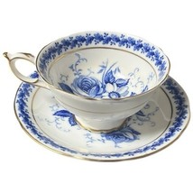 Vintage Paragon Warranted Cup &amp; Saucer Set England Light Blue Floral - $50.00