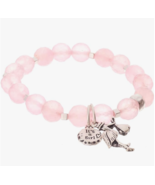 Baby Pink Glass Stone Bead New Mom Stretch Bracelet It&#39;s A GIRL Stork Ch... - £9.82 GBP