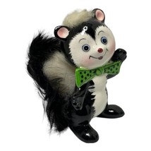 1950s Ucagco Porcelain Skunk Figurine With Fur On Tail And Head Japan Gr... - $18.70