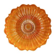 Fenton Stippled Rays with Scale Band Marigold Carnival Glass Plate Antique 7&quot; c - £38.91 GBP