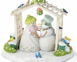 Lenox Bride &amp; Groom Snowman Figurine Wedding Flowers Canopy Bywaters 7.5... - $80.75