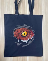 Dragon eye unique Embroidered cotton tote bag, shopping bag - £7.85 GBP