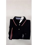 NEW TOMMY HILFIGER MEN'S SHORT SLEEVE   POLO SHIRT BLACK  LARGE - $19.75