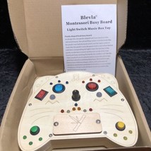 Wood Montessori Busy Board Basic Skill Teaching Aid Learning Game LED Switch - £7.73 GBP