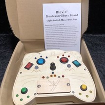 Wood Montessori Busy Board Basic Skill Teaching Aid Learning Game LED Switch - £7.39 GBP