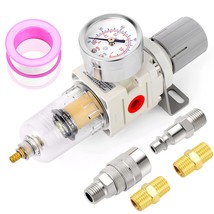 Tailonz Pneumatic 1/4 Inch Npt Air Filter Pressure Regulator Combo, 02 - £28.32 GBP