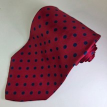 Vintage Reis Polka Dot Tie Red &amp; Navy Silk for Dayton’s Northbriar Shop ... - $26.99