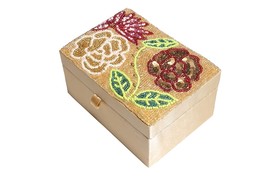 Handicrafts Wooden Beaded Jewellery Box Organizer 7 x 5 x 3.5 - £28.76 GBP