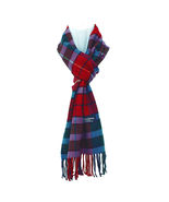Red Blue Plaid Cashmere Scarf Scarves Scotland Mens Womens - $13.98