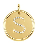 Unisex 14k Yellow Gold 1/10CTW Diamond Initial S Pendant - $918.38