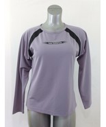 New Balance Women&#39;s Large Purple Black Long Sleeve Crew Neck Athletic Shirt - $7.92