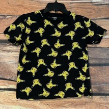 Pokémon Pikachu Boys Large 10-12 T-Shirt Short Sleeve Black Yellow Old Navy AOP - £10.83 GBP