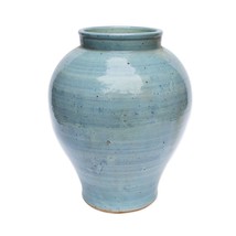 Vintage Style Sky Blue Porcelain Stout Open Top Vase 16&quot; - £269.05 GBP