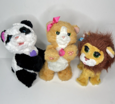Hasbro FurReal Friends Lion Baby Panda Orange Tabby Cat Plush Interactive Lot - £35.17 GBP