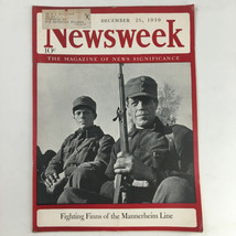 Newsweek Magazine December 25 1939 Fighting Finns of the Mannerheim Line - £14.84 GBP