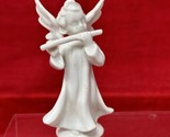 Kunstporzellan Germany Porcelain 3.5&quot; Angel Figurines VTG Playing Flute - £15.53 GBP